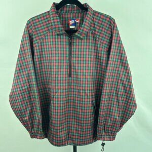 VTG Tail Men's Plaid Golf Windbreaker Jacket Pullover Size L
